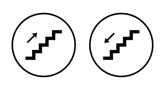 Upstairs and downstairs icon vector. Stairs sign symbol