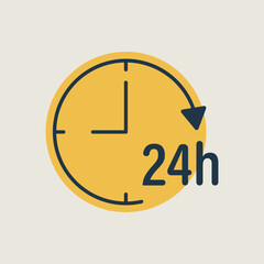 Service twenty four hours vector isolated icon