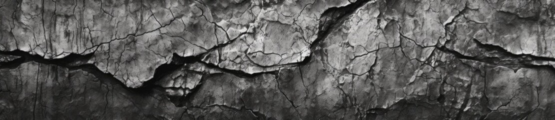 Black and white crack and canvas texture background. Generative AI