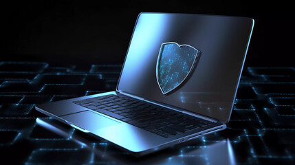 Lock icon for cyber security of digital data, futuristic holographic padlock, Online privacy, Secure internet icon. Generative AI.