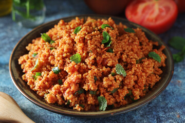 A traditional Turkish bulgur salad - Kisir