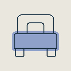 Single bed flat vector isolated icon
