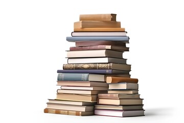 illustration of a stack of books on a white background. made with generative AI