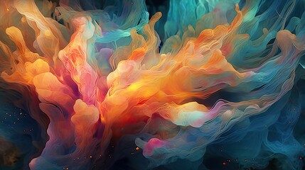 Obraz premium Wallpaper, Colorful abstract - Ethereal Aquatic Dreamscape: Abstract Underwater Ballet 