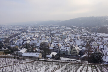 Esslingen, the city in Germany, in winter season