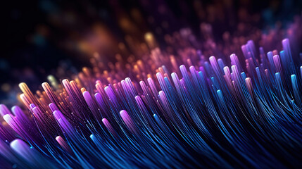 Abstract colorful fiber optic cables - obrazy, fototapety, plakaty