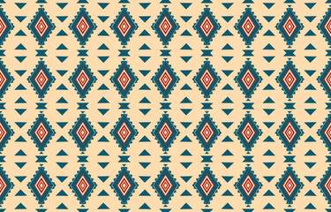 Ethnic abstract ikat art. Aztec ornament print. geometric ethnic pattern seamless  color oriental.  Design for background ,curtain, carpet, wallpaper, clothing, wrapping, Batik, vector illustration.