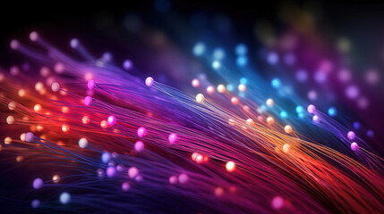 Fototapeta premium Abstract colorful fiber optic cables