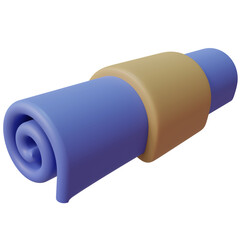 3d sleeping pad object with summer concept, rendered with high quality