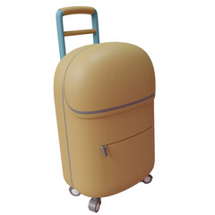 3d suitcase object with summer concept, rendered with high quality