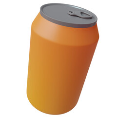 3d colorful soda can object with summer concept, rendered with high quality