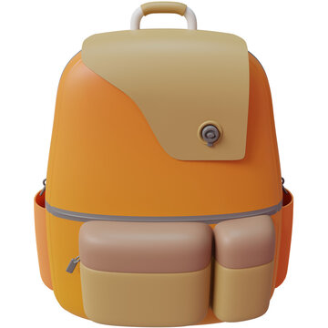 3d colorful backpack object with summer concept, rendered with high quality