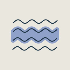 Sea wave vector isolated icon. Nature sign