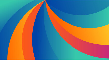 Curve colorful blue and orange background wallpaper vector