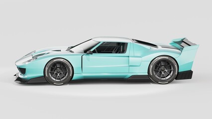 Obraz na płótnie Canvas 3D rendering of a brand-less generic cars in studio environment