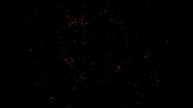 Abstract Sets of optical flare fire particle burst spark explosions for screen project overlay. 4K Abstract particle dynamic template animation VFX overlay and alpha matte elements.