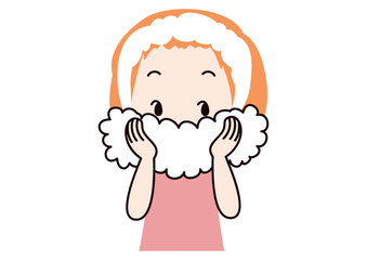 洗顔する女性