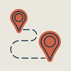 Route vector isolated icon. Navigation sign