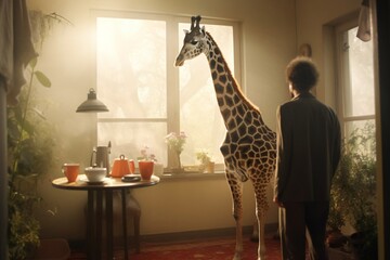 giraffe in the kitchen
