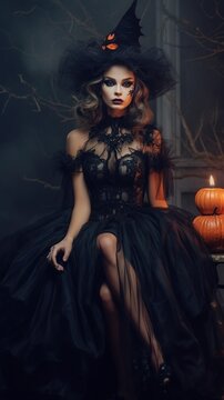 Illustration of a Halloween fashion,  AI Generated