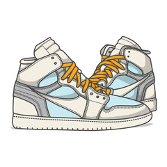 An energetic vector illustration featuring a collection of sporty sneakers, ideal for fitness enthusiasts and athletes seeking both style and functionality.	
