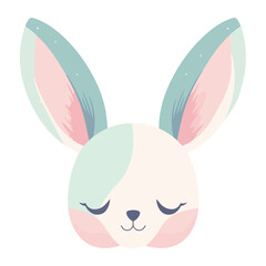 Cute cartoon rabbit head