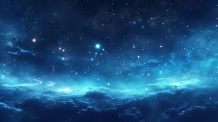 Fototapeta na wymiar Blue starry sky with infinite space