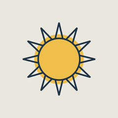 Sun vector isolated icon. Weather sign