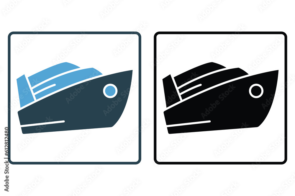 Poster ship icon. solid icon style design. simple vector design editable