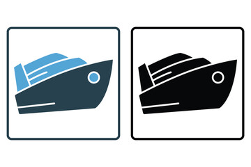 ship icon. Solid icon style design. Simple vector design editable