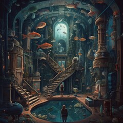 Fototapeta premium AI generated fictional world