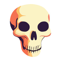 Spooky human skull symbol for Halloween decoration