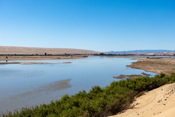 Fototapeta na wymiar View of the Orange River near Alexander Bay. Northern Cape. South Africa.