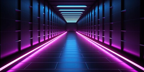 abstract futuristic geometric tunnel portal with pink blue glowing neon moving high speed wave lines and bokeh lights. Data transfer concept Fantastic wallpaper, Ai Generative