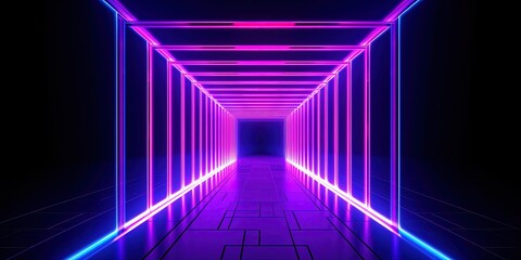 abstract futuristic geometric tunnel portal with pink blue glowing neon moving high speed wave lines and bokeh lights. Data transfer concept Fantastic wallpaper, Ai Generative