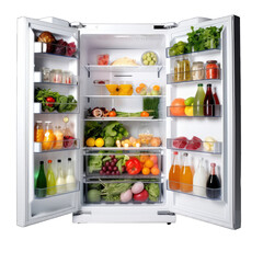 an open refrigerator full of food