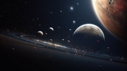 Solar System. Planets of Solar System. Planets. Made With Generative AI.