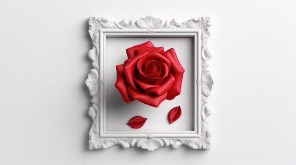 3D flower decoration frame background. generative AI