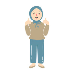 young people hijab agree gesture emotions