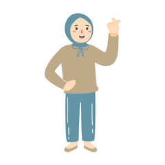 young people hijab love sign gesture emotions