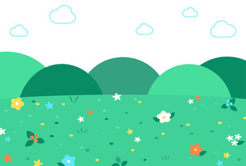 Fototapeta premium 背景イラスト_草原