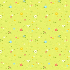 シームレス柄_かわいい草原