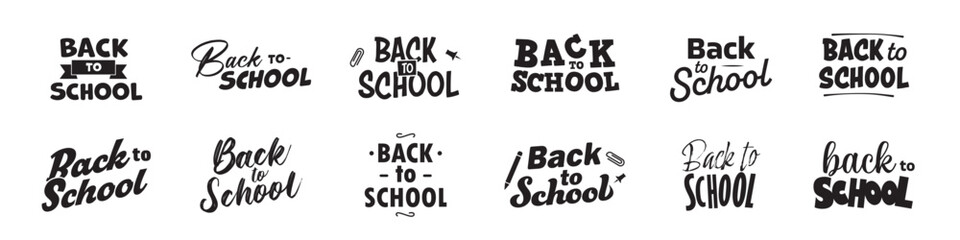 Back to school banner set. Typography poster set.