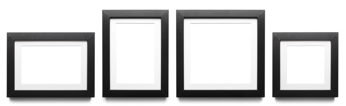 Set of black empty frames, cut out