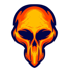 Mascot logo skull head illustration art