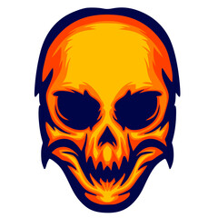 Mascot logo skull head illustration art