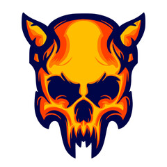 Mascot logo skull head illustration art