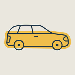 Station wagon flat vector isolated icon