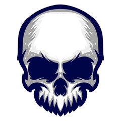 Mascot logo skull head illustration art