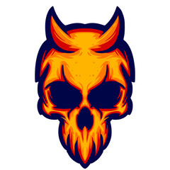 Mascot logo skull head illustration art